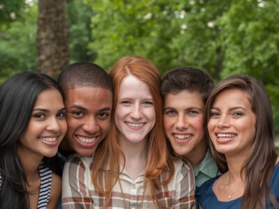 Five friends next to each other in the prayer for friends page