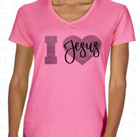 Pink-V-neck-with-Pink-I-Love-Jesus