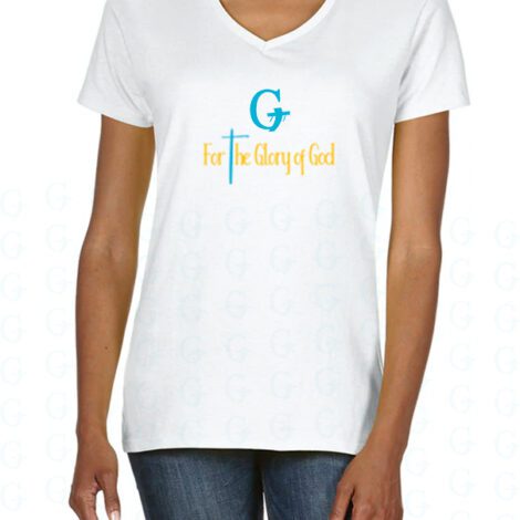 for the glory of God White Shirt - V Neck